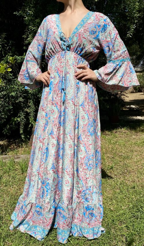Vestido Romántico Azulino