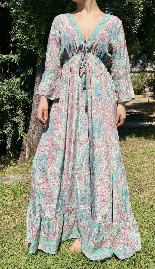 Vestido Romántico Turquesa