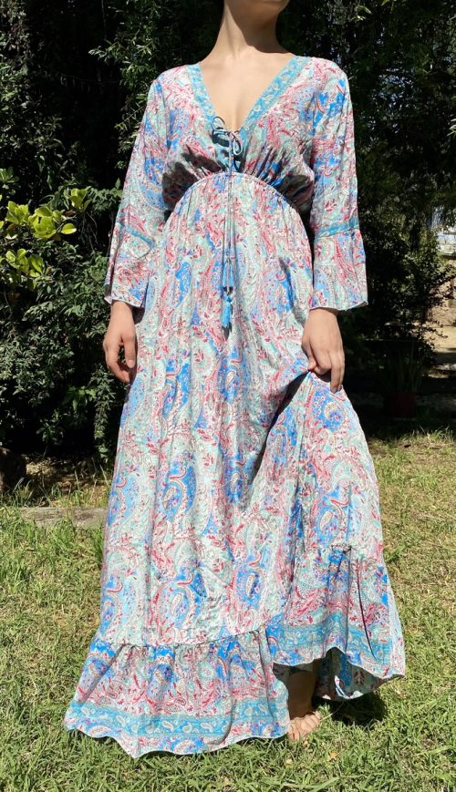 Vestido Romántico Azulino