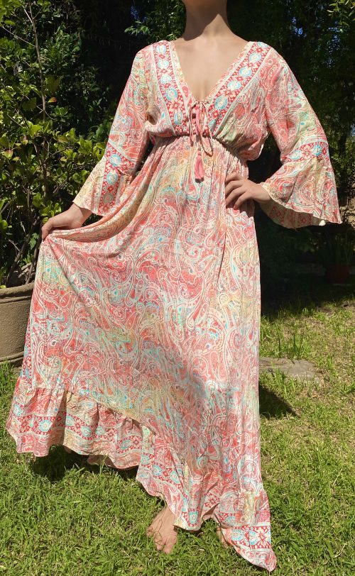 Vestido Romántico Coral
