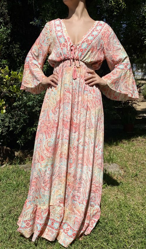 Vestido Romántico Coral