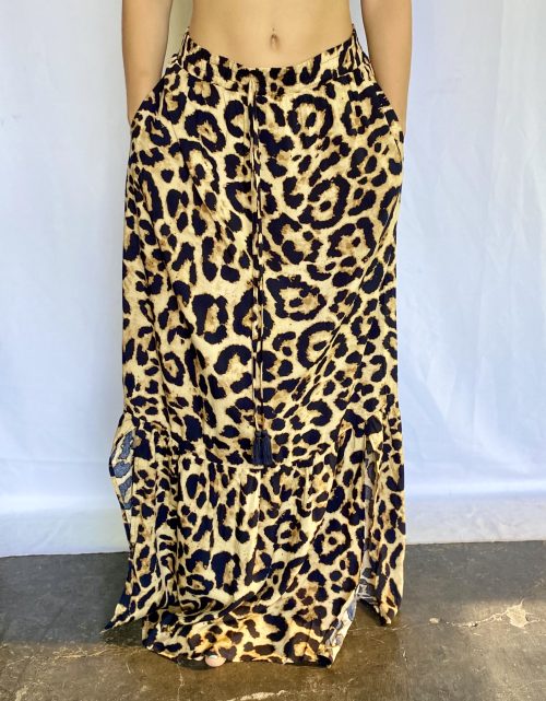 Falda Animal Prin Camel