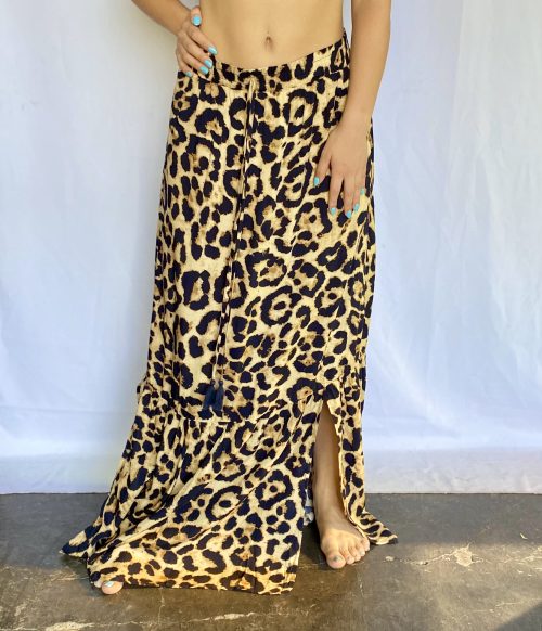 Falda Animal Prin Camel