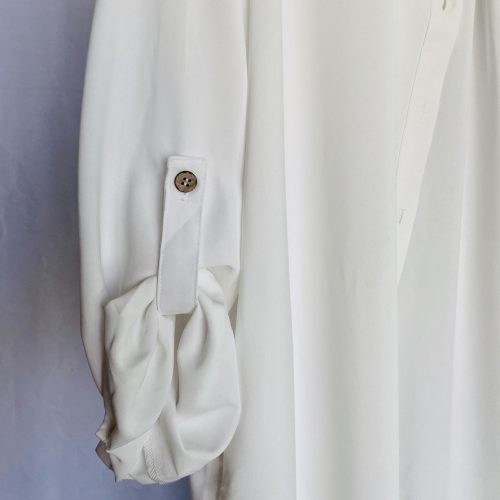 Vestido Camisero Crepe Blanco