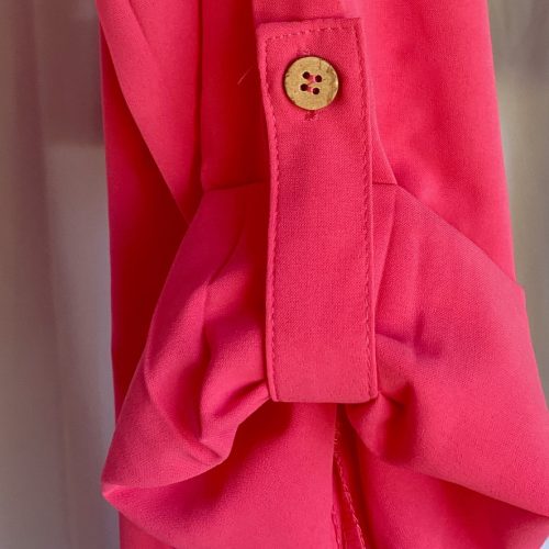 Vestido Camisero Crepe Fucsia