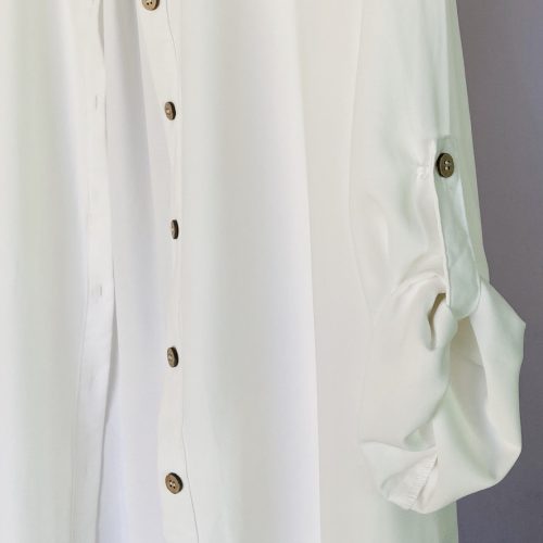 Vestido Camisero Crepe Blanco