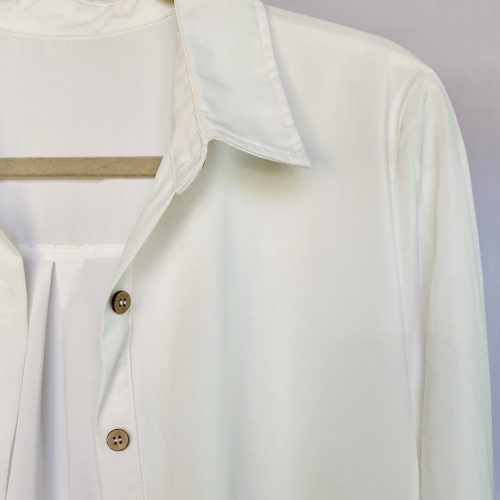 Vestido Camisero Crepe Blanco